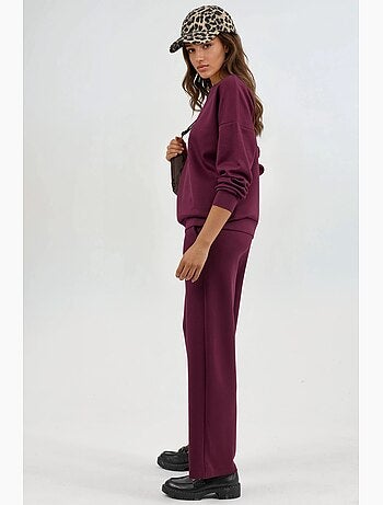 Set due pezzi con felpa girocollo modal touch e pantaloni a gamba ampia hiccup