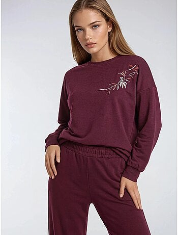 Set due pezzi con felpa girocollo ricamata e pantaloni a gamba dritta hiccup