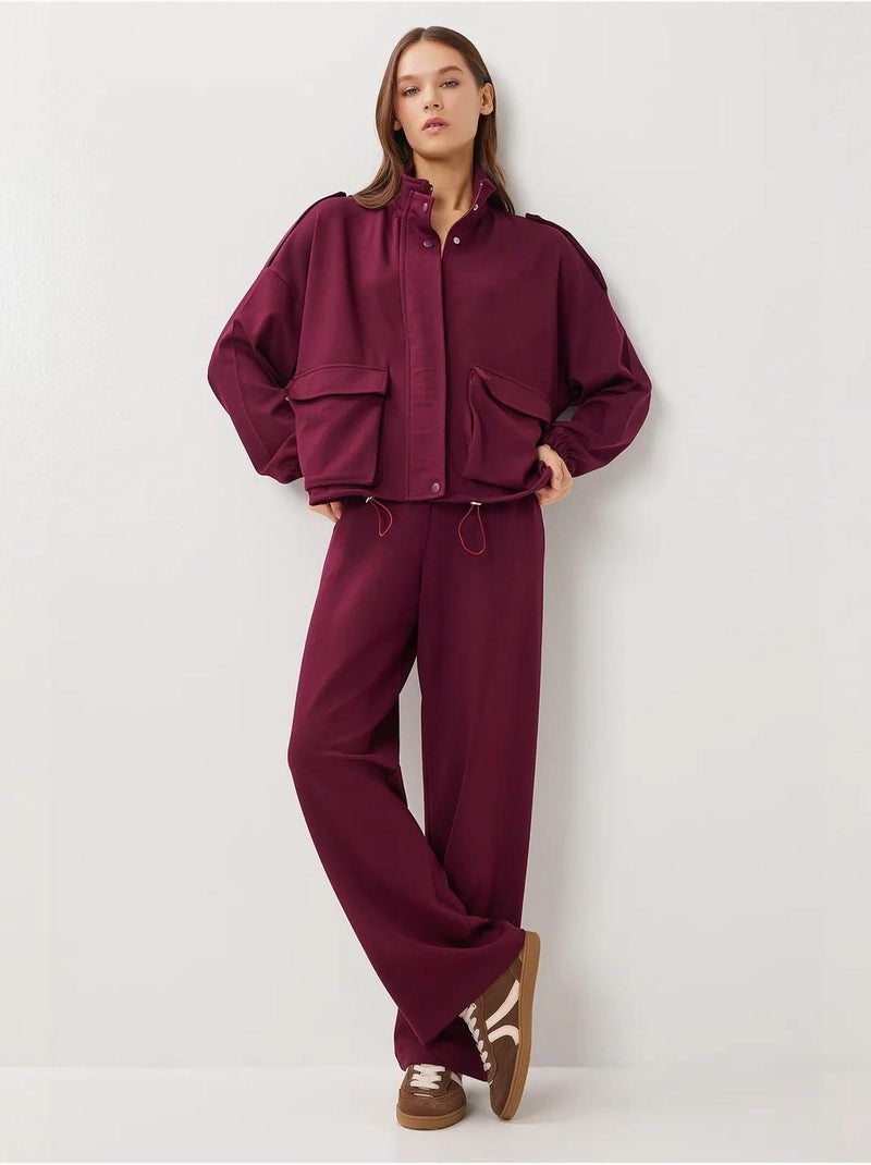 Set due pezzi con giacca con dettaglio tasca e pantaloni a gamba larga istanbul Malva - Kiabi