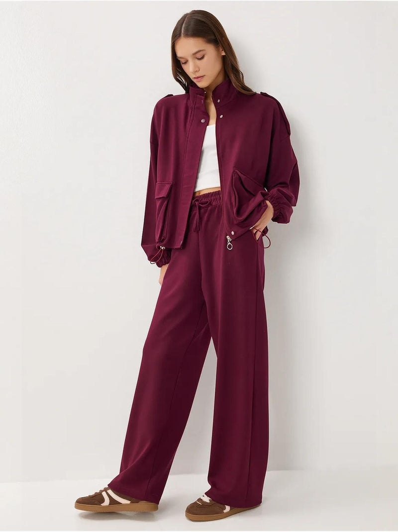 Set due pezzi con giacca con dettaglio tasca e pantaloni a gamba larga istanbul Malva - Kiabi