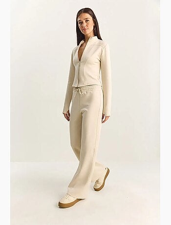 Set due pezzi con giacca e pantaloni a gamba dritta lucci