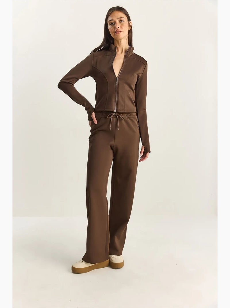 Set due pezzi con giacca e pantaloni a gamba dritta lucci Marrone cioccolato - Kiabi