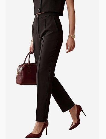 Set due pezzi con gilet crop girocollo e pantaloni a vita alta my fashion