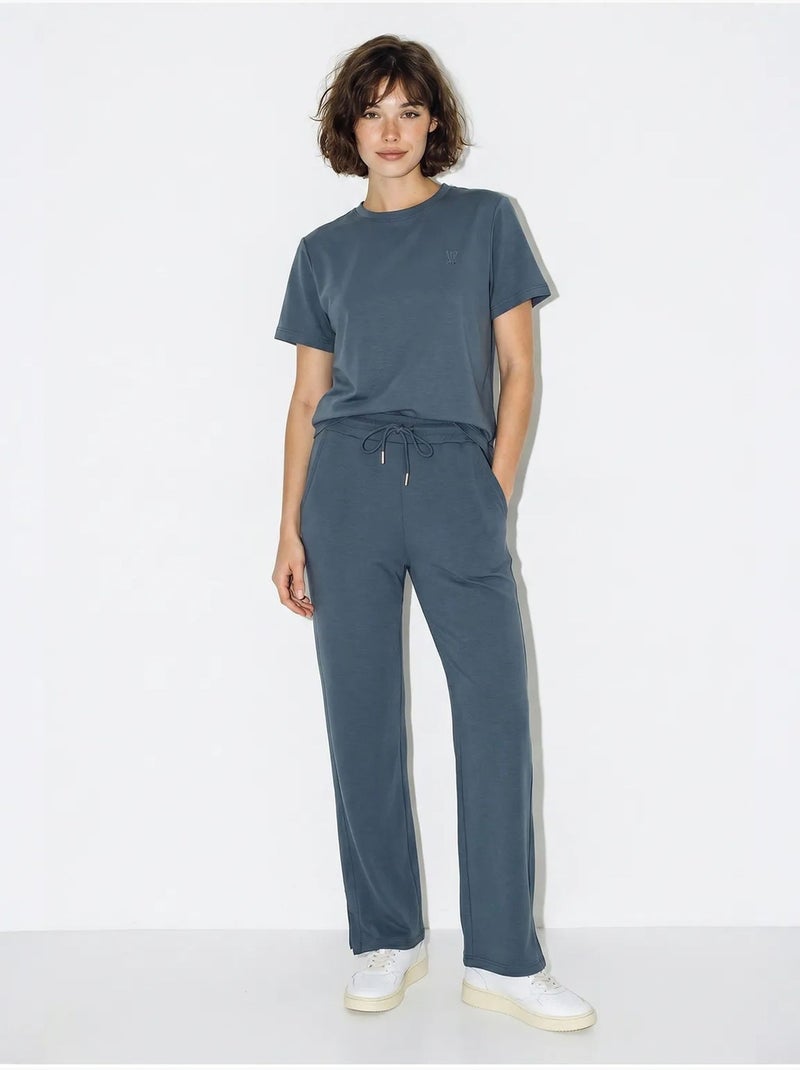 Set due pezzi con t-shirt e pantaloni a gamba ampia lucci Blu - Kiabi