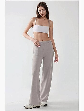 Set due pezzi con top senza spalline testurizzato e pantaloni hiccup