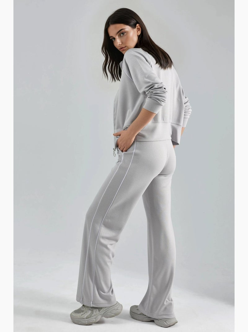 Set due pezzi felpa con zip e pantaloni modal touch hiccup Grigio chiaro - Kiabi