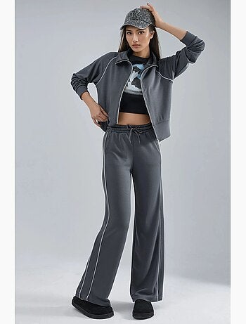 Set due pezzi felpa con zip e pantaloni modal touch hiccup