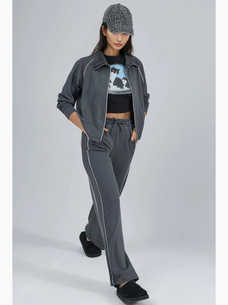 Set due pezzi felpa con zip e pantaloni modal touch hiccup Grigio - Kiabi