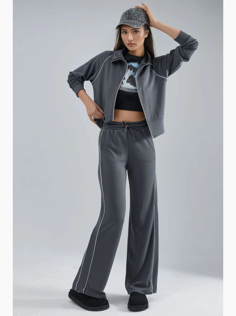 Set due pezzi felpa con zip e pantaloni modal touch hiccup Grigio - Kiabi