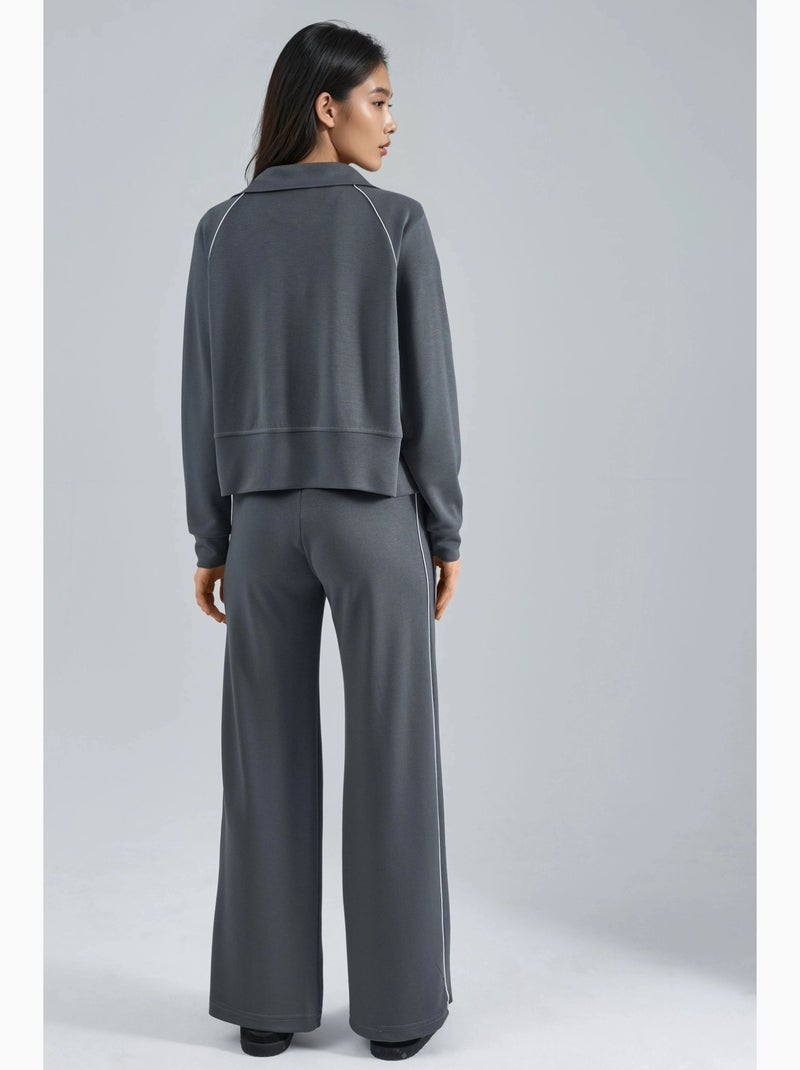 Set due pezzi felpa con zip e pantaloni modal touch hiccup Grigio - Kiabi