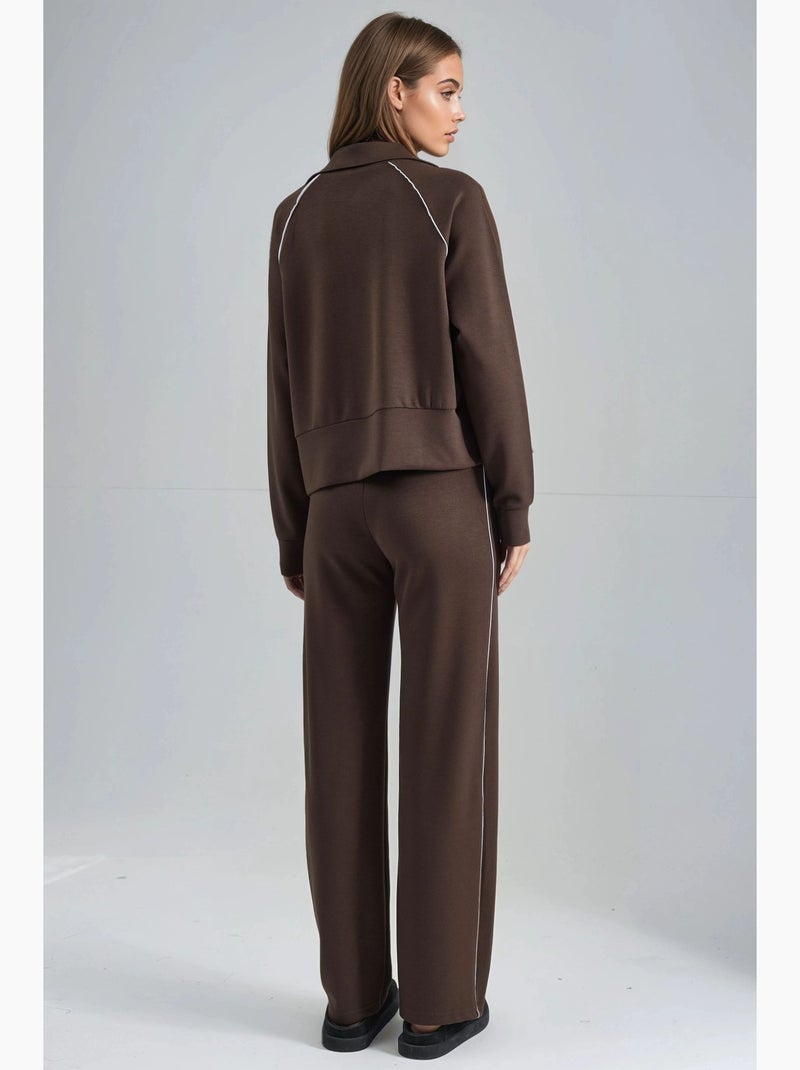 Set due pezzi felpa con zip e pantaloni modal touch hiccup Marrone cioccolato - Kiabi