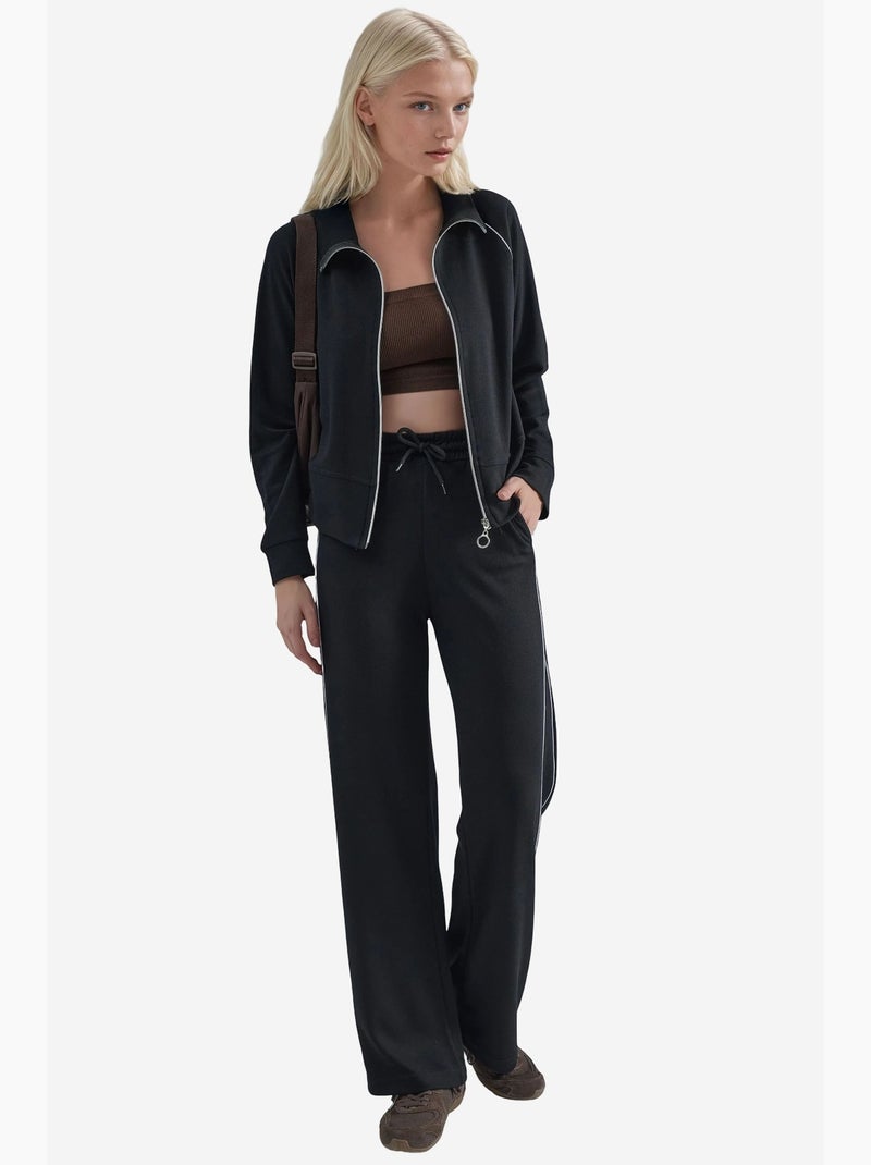 Set due pezzi felpa con zip e pantaloni modal touch hiccup Nero - Kiabi