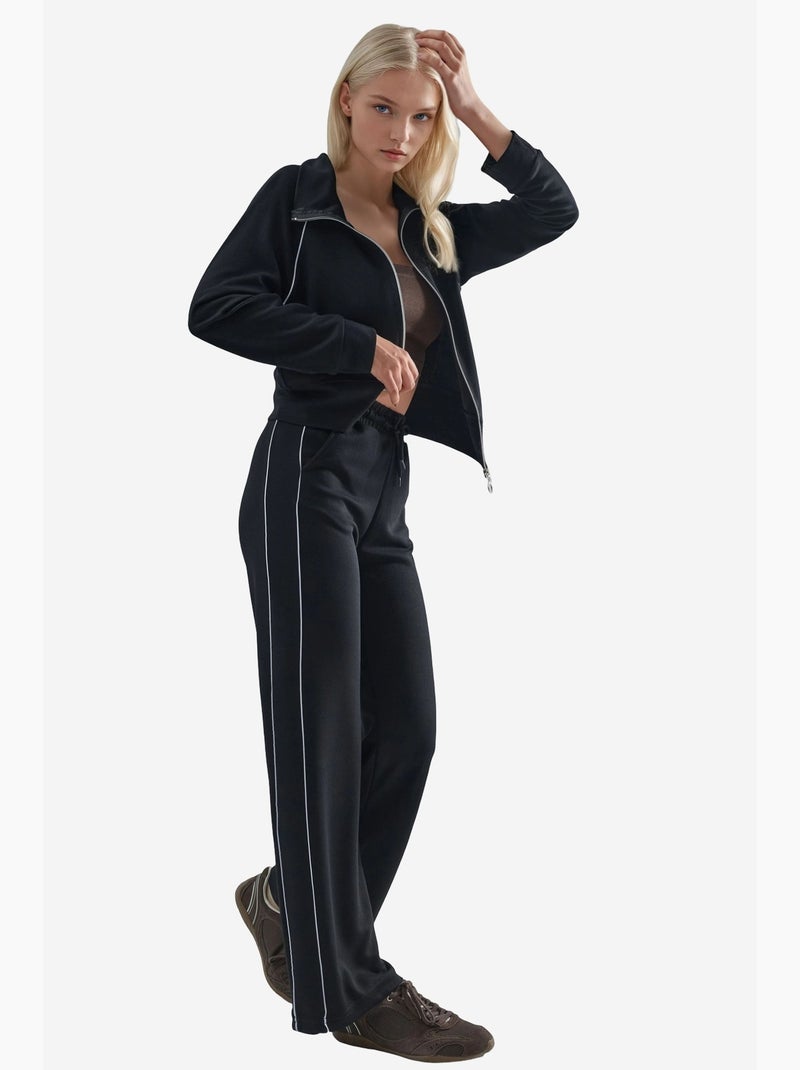 Set due pezzi felpa con zip e pantaloni modal touch hiccup Nero - Kiabi