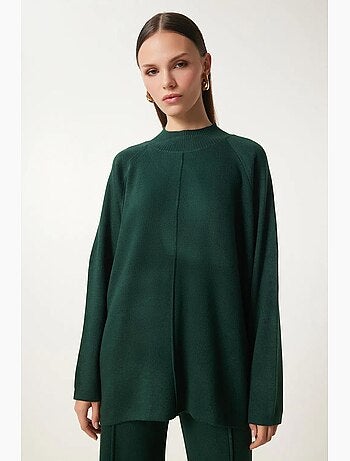 Set due pezzi in maglia con dettagli a coste istanbul