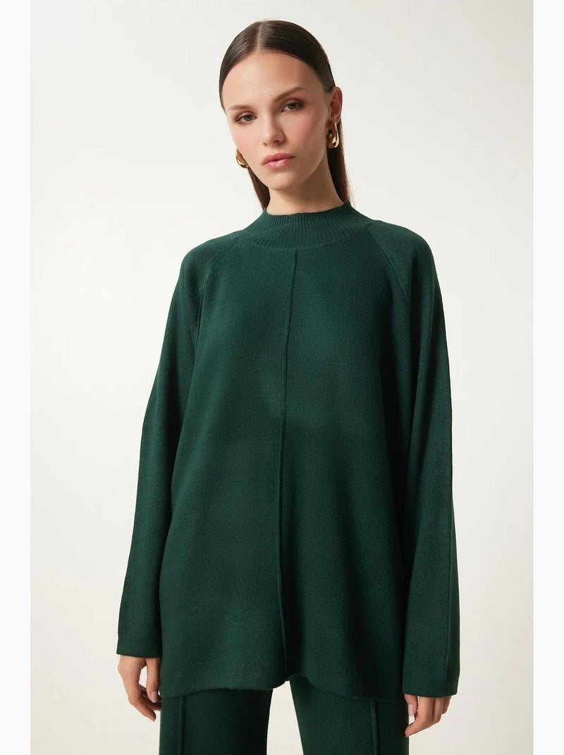 Set due pezzi in maglia con dettagli a coste istanbul Verde scuro - Kiabi
