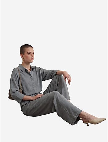 Set due pezzi in tencel con dettaglio a fiocco my fashion