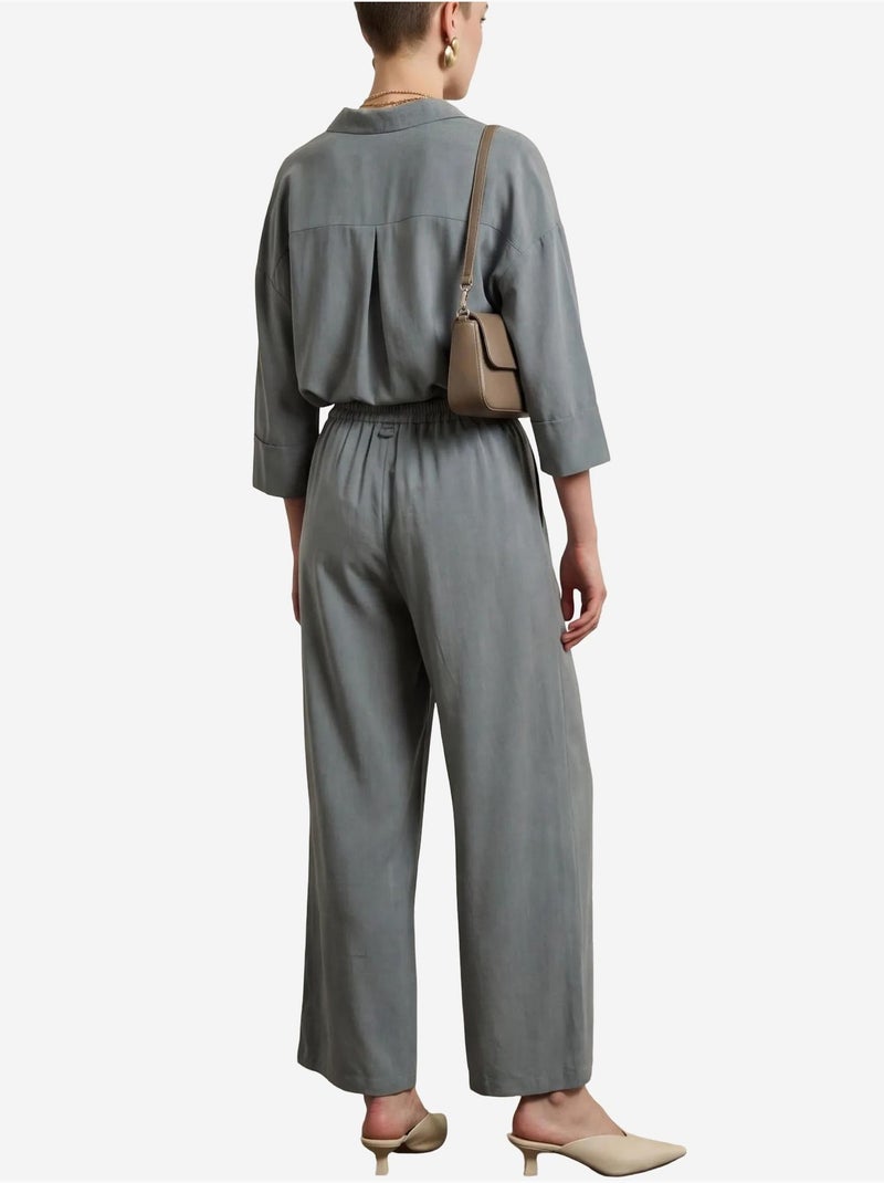 Set due pezzi in tencel con dettaglio a fiocco my fashion Blu chiaro - Kiabi