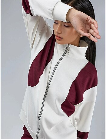 Set due pezzi modal touch color block con colletto con zip e gamba ampia, hiccup