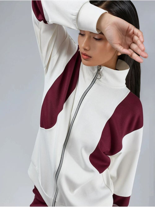 Set due pezzi modal touch color block con colletto con zip e gamba ampia, hiccup - Kiabi Set due pezzi modal touch color block con colletto con zip e gamba ampia, hiccup - Kiabi