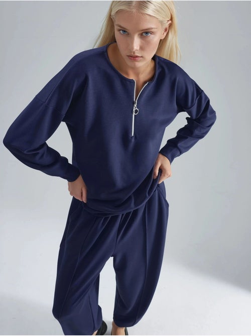 Set due pezzi modal touch con colletto con zip hiccup - Kiabi