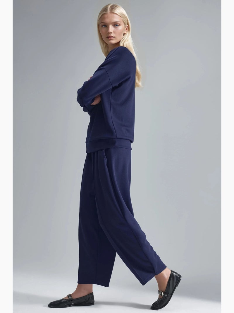 Set due pezzi modal touch con colletto con zip hiccup Blu marino - Kiabi
