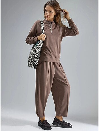 Set due pezzi modal touch con colletto con zip hiccup