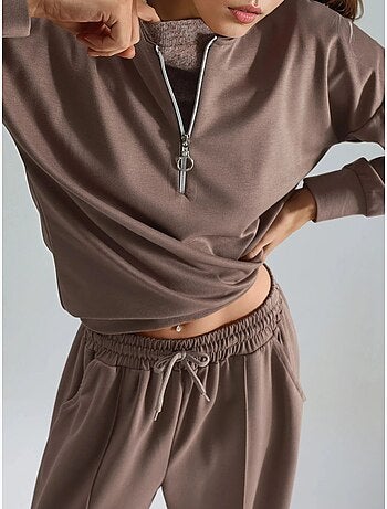 Set due pezzi modal touch con colletto con zip hiccup