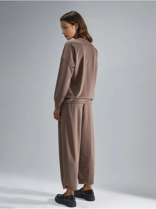 Set due pezzi modal touch con colletto con zip hiccup - Kiabi Set due pezzi modal touch con colletto con zip hiccup - Kiabi