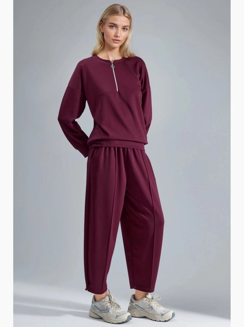 Set due pezzi modal touch con colletto con zip hiccup - Kiabi Set due pezzi modal touch con colletto con zip hiccup - Kiabi