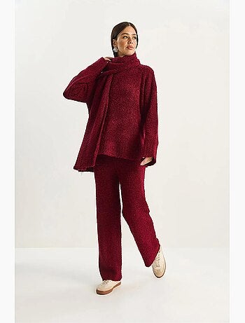 Set due pezzi oversize in maglia a coste lucci