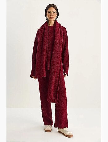 Set due pezzi oversize in maglia a coste lucci