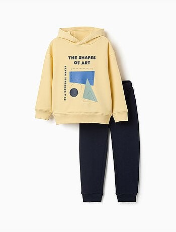 Set felpa e joggers spazzolati con stampa