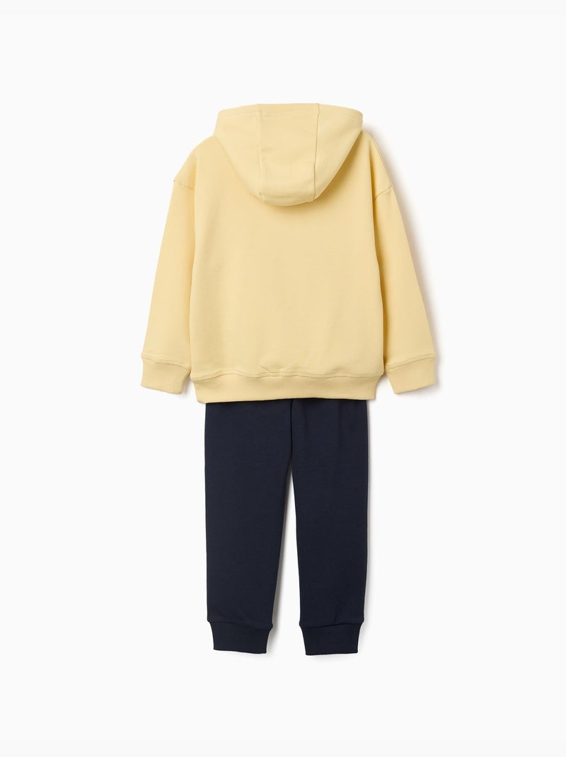 Set felpa e joggers spazzolati con stampa Giallo - Kiabi