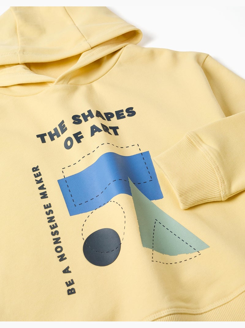 Set felpa e joggers spazzolati con stampa Giallo - Kiabi