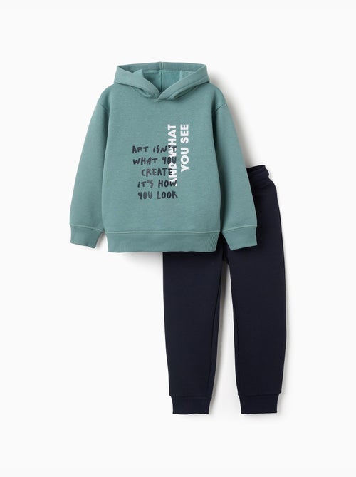 Set felpa e joggers spazzolati con stampa - Kiabi Set felpa e joggers spazzolati con stampa - Kiabi