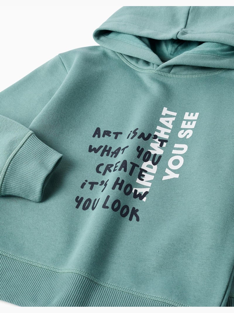 Set felpa e joggers spazzolati con stampa Verde chiaro - Kiabi