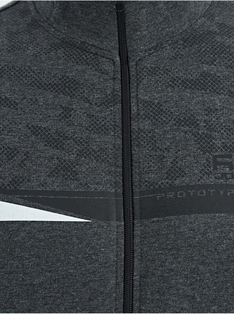 Set felpa e pantaloni con stampa e collo con zip tommy Grigio nero - Kiabi