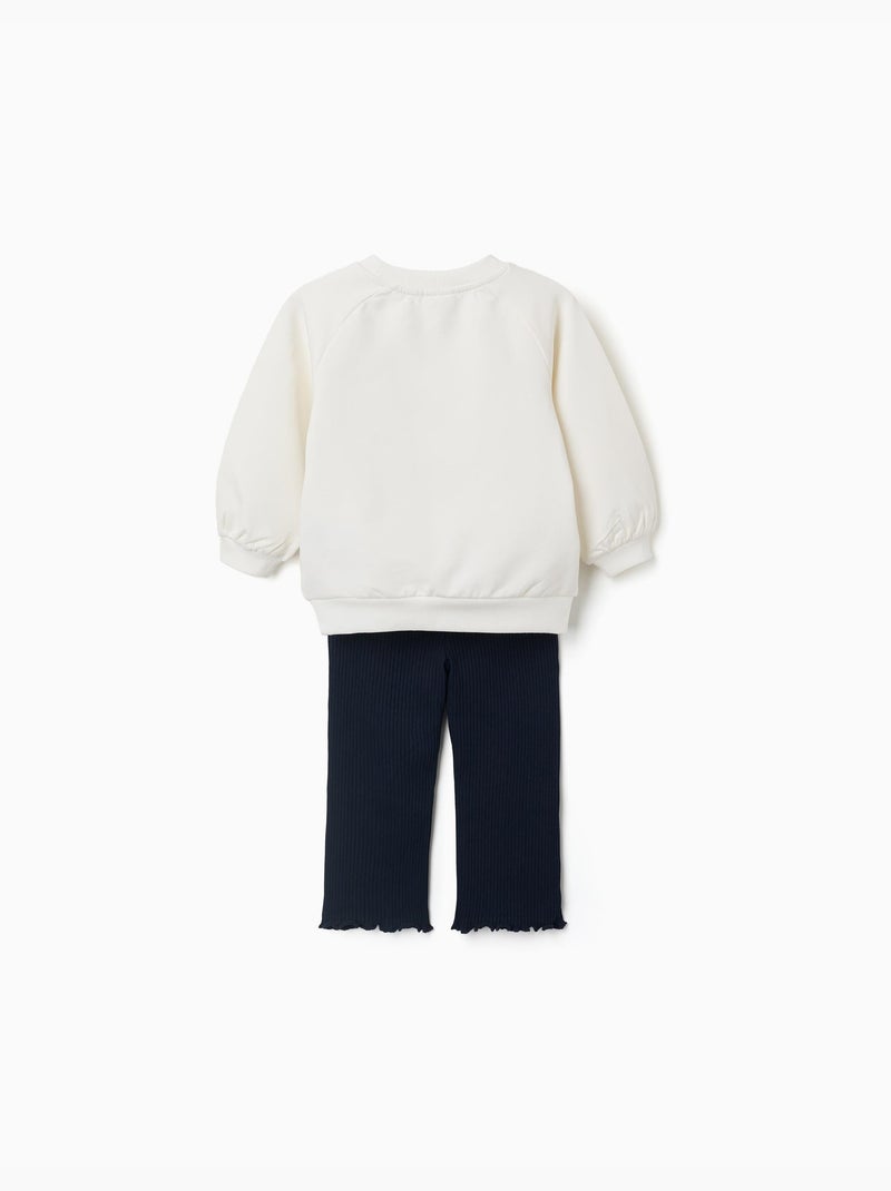 Set felpa e pantaloni in cotone Bianco - Kiabi