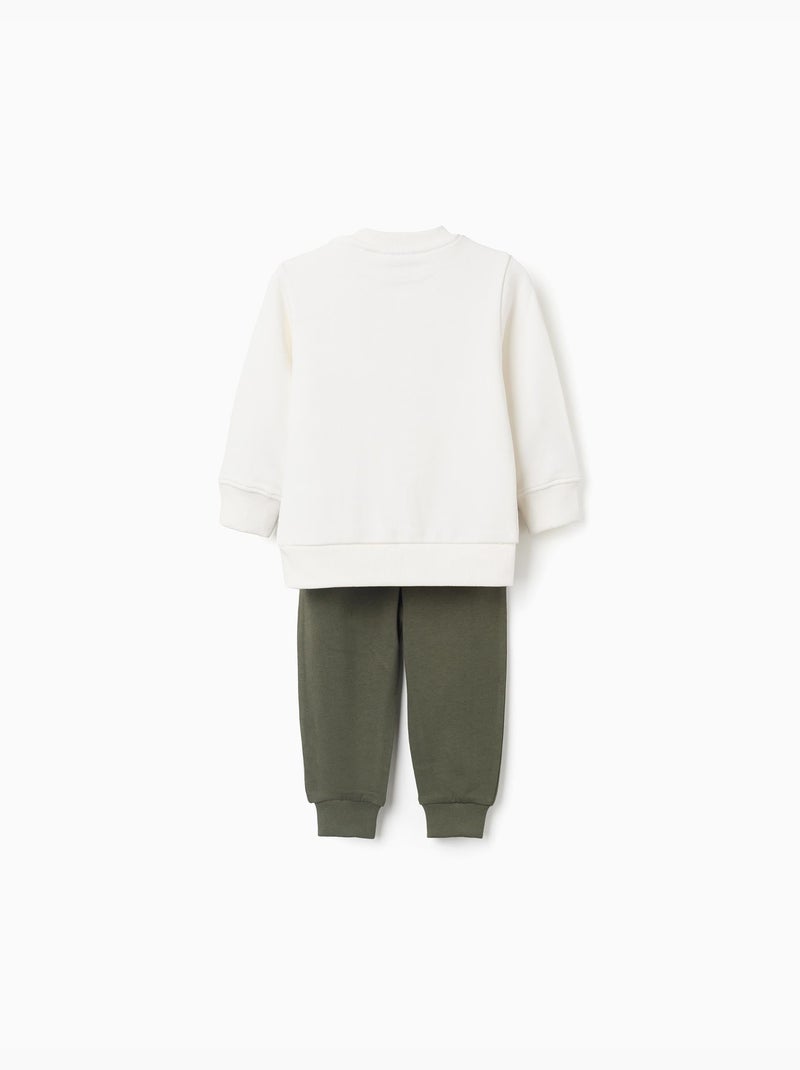 Set felpa e pantaloni in cotone Verde scuro - Kiabi