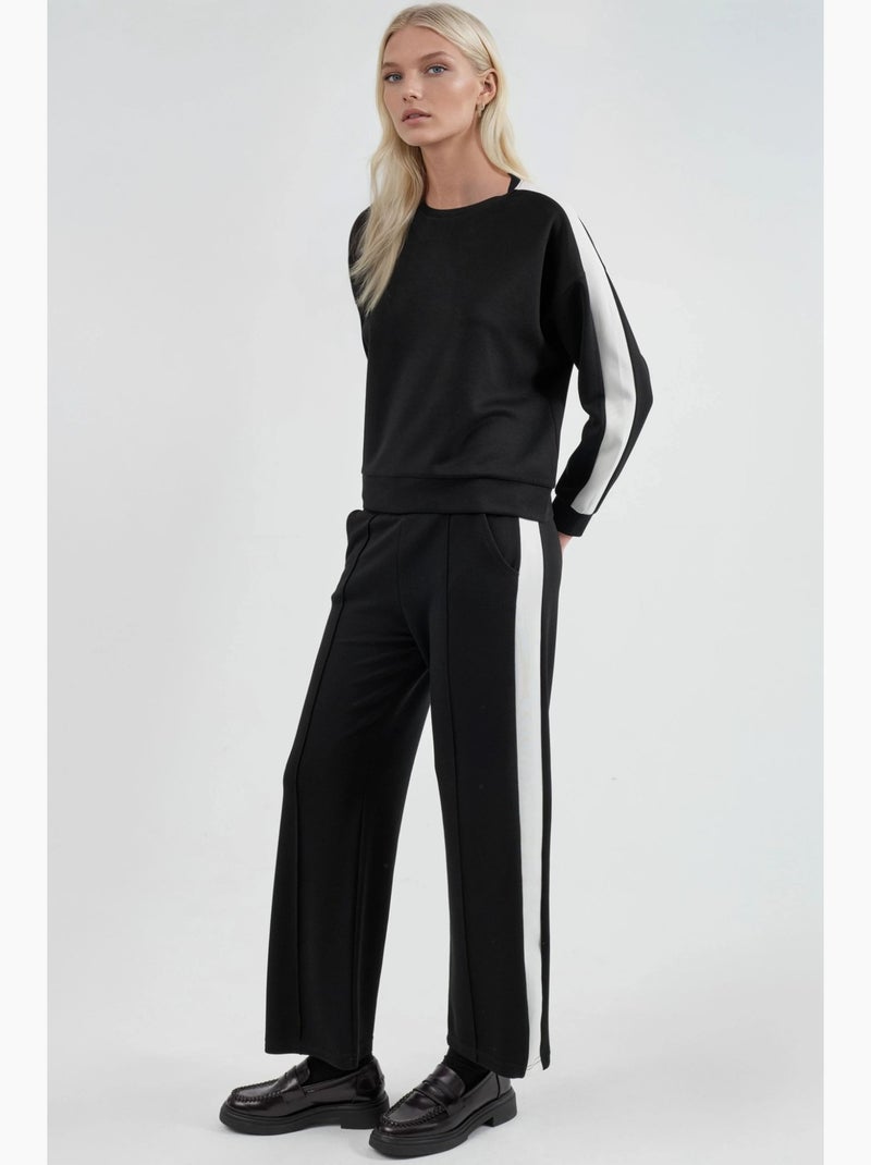 Set felpa e pantaloni regular fit modal touch hiccup Nero - Kiabi