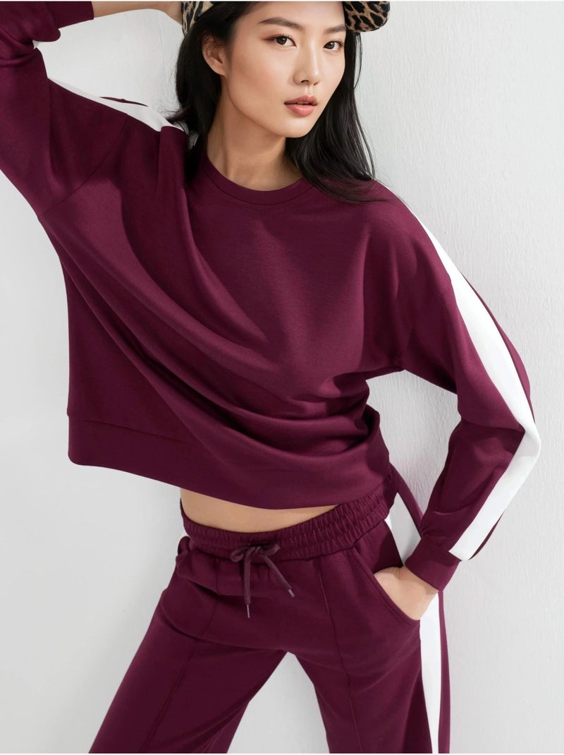 Set felpa e pantaloni regular fit modal touch hiccup Rosso bordeaux - Kiabi