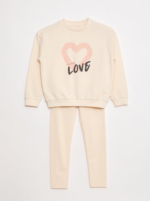 Set felpa + leggings stampati - 2 pezzi - Kiabi