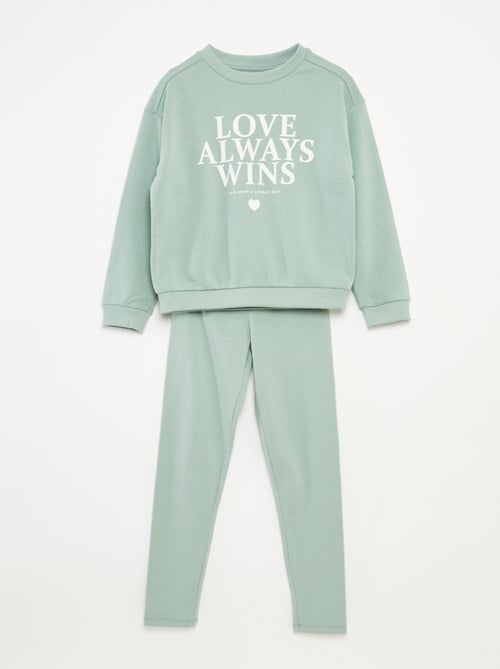 Set felpa + leggings stampati - 2 pezzi - Kiabi
