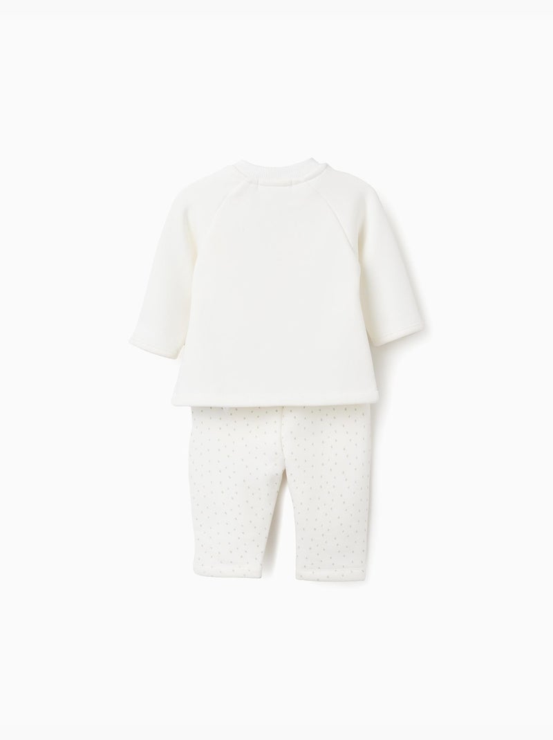 Set felpa + pantaloni con fodera in peluche Bianco - Kiabi