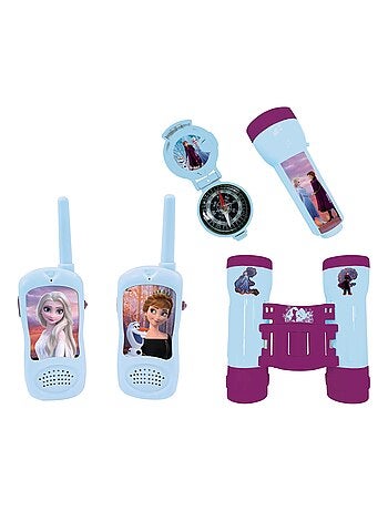 set Frozen avventura con walkie-talkie fino a 120 m, binocolo e bussola