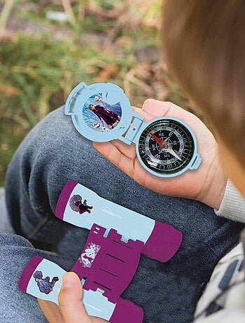 set Frozen avventura con walkie-talkie fino a 120 m, binocolo e bussola