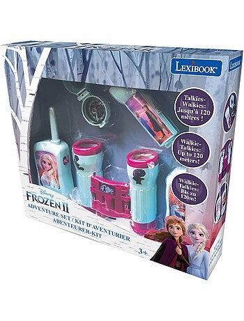 set Frozen avventura con walkie-talkie fino a 120 m, binocolo e bussola