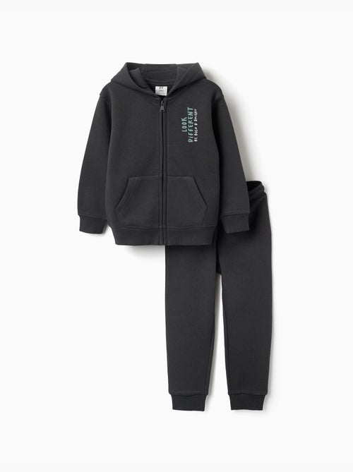 Set giacca con cappuccio e joggers spazzolati - Kiabi Set giacca con cappuccio e joggers spazzolati - Kiabi
