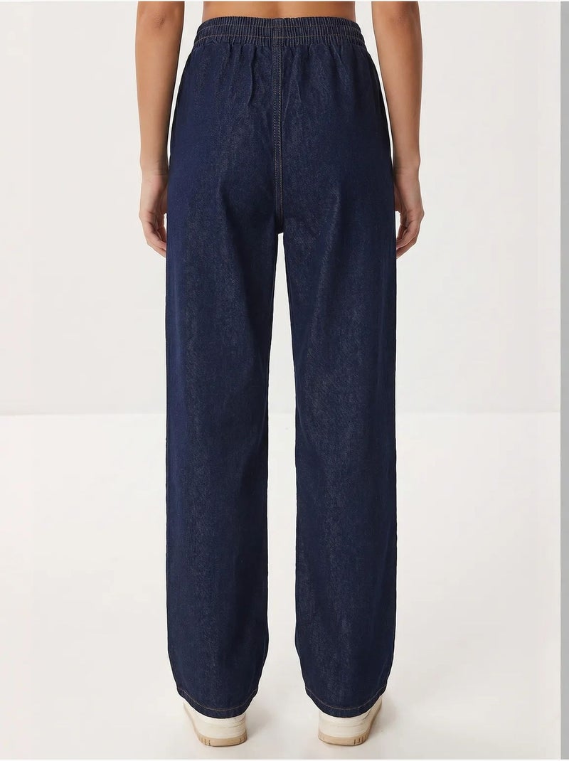 Set giacca in gabardine di cotone e pantaloni a gamba ampia istanbul Blu marino - Kiabi