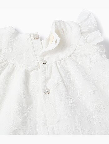Set in cotone con blouse e bloomers con volant
